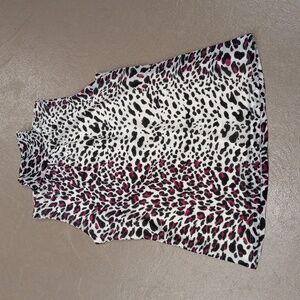 Worthington Pink,White, and Black Animal Print, Sleeveless Blouse
